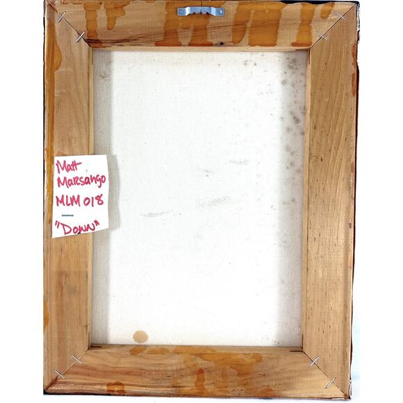 Matt Marsango Down Original Acrylic Spray Paint Robot Figure 11x14 Canvas Signed - Picture 5 of 5